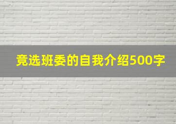 竞选班委的自我介绍500字