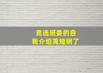 竞选班委的自我介绍简短明了