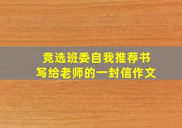 竞选班委自我推荐书写给老师的一封信作文