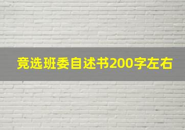 竞选班委自述书200字左右