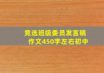 竞选班级委员发言稿作文450字左右初中