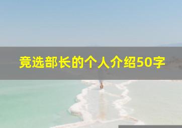 竞选部长的个人介绍50字