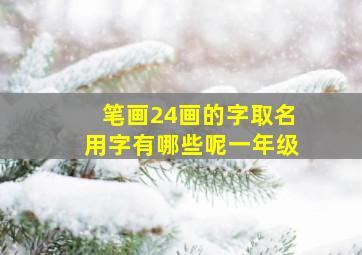 笔画24画的字取名用字有哪些呢一年级