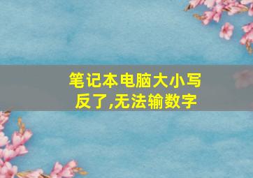 笔记本电脑大小写反了,无法输数字