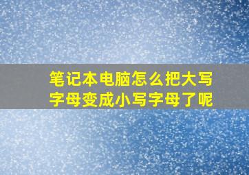 笔记本电脑怎么把大写字母变成小写字母了呢