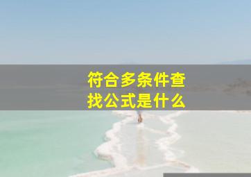 符合多条件查找公式是什么