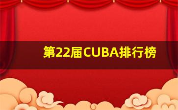 第22届CUBA排行榜