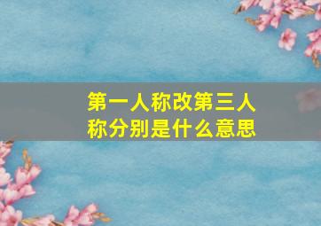 第一人称改第三人称分别是什么意思