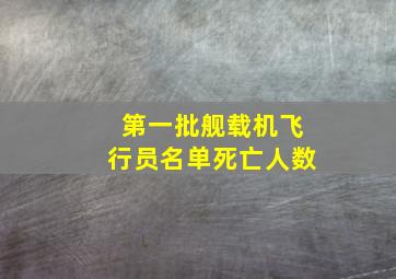 第一批舰载机飞行员名单死亡人数