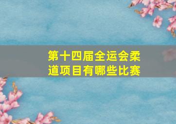 第十四届全运会柔道项目有哪些比赛