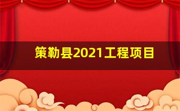 策勒县2021工程项目