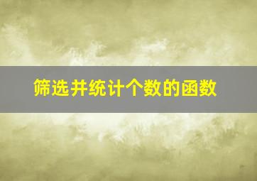 筛选并统计个数的函数