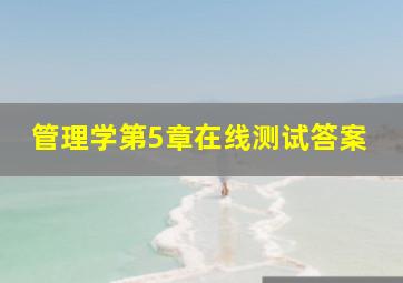 管理学第5章在线测试答案