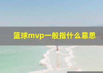 篮球mvp一般指什么意思