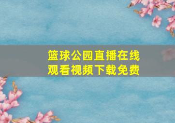 篮球公园直播在线观看视频下载免费