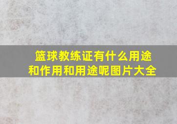 篮球教练证有什么用途和作用和用途呢图片大全