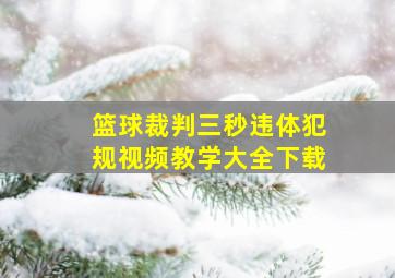 篮球裁判三秒违体犯规视频教学大全下载