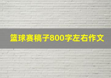 篮球赛稿子800字左右作文