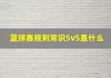 篮球赛规则常识5v5是什么