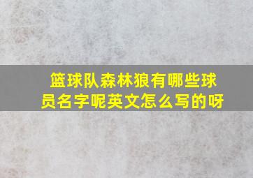 篮球队森林狼有哪些球员名字呢英文怎么写的呀