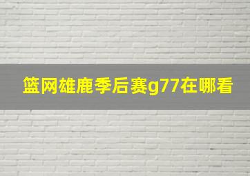 篮网雄鹿季后赛g77在哪看