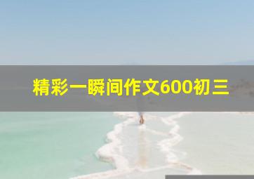 精彩一瞬间作文600初三