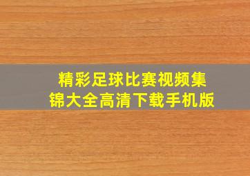 精彩足球比赛视频集锦大全高清下载手机版