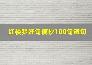 红楼梦好句摘抄100句短句