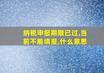 纳税申报期限已过,当前不能填报,什么意思