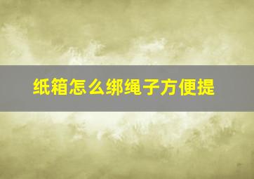 纸箱怎么绑绳子方便提