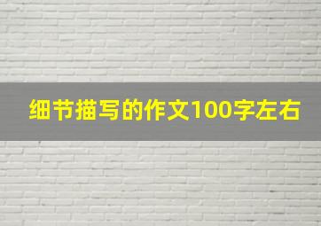 细节描写的作文100字左右