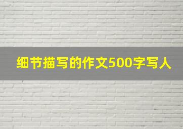 细节描写的作文500字写人