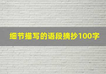 细节描写的语段摘抄100字