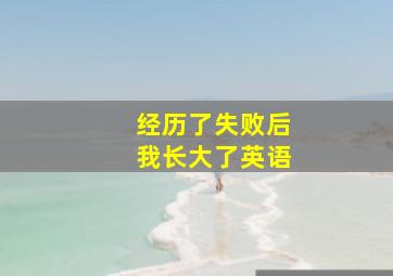 经历了失败后我长大了英语