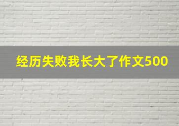 经历失败我长大了作文500