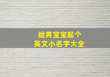 给男宝宝起个英文小名字大全