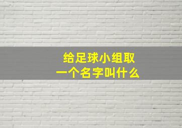 给足球小组取一个名字叫什么