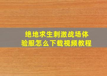 绝地求生刺激战场体验服怎么下载视频教程