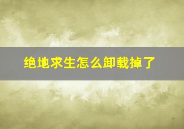 绝地求生怎么卸载掉了