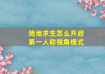 绝地求生怎么开启第一人称视角模式