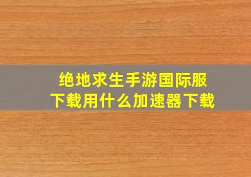 绝地求生手游国际服下载用什么加速器下载