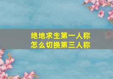 绝地求生第一人称怎么切换第三人称