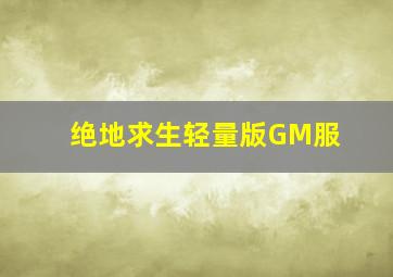 绝地求生轻量版GM服