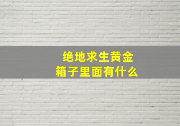 绝地求生黄金箱子里面有什么