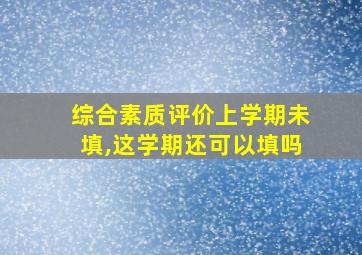 综合素质评价上学期未填,这学期还可以填吗