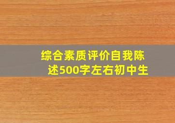 综合素质评价自我陈述500字左右初中生