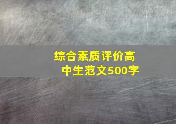 综合素质评价高中生范文500字