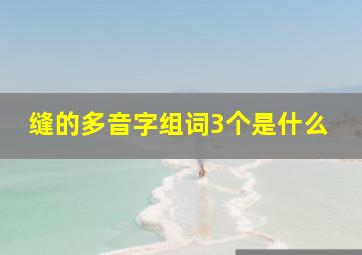 缝的多音字组词3个是什么