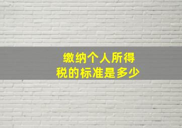 缴纳个人所得税的标准是多少