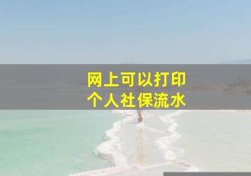 网上可以打印个人社保流水